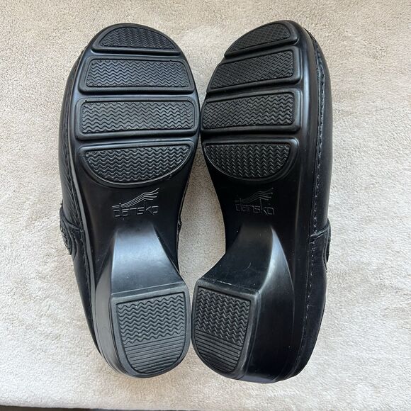 Dansko Solitaire Black Leather Mary Jane Clog Shoe Women 38 US 7.5-8 Casual Boho - Picture 15 of 16